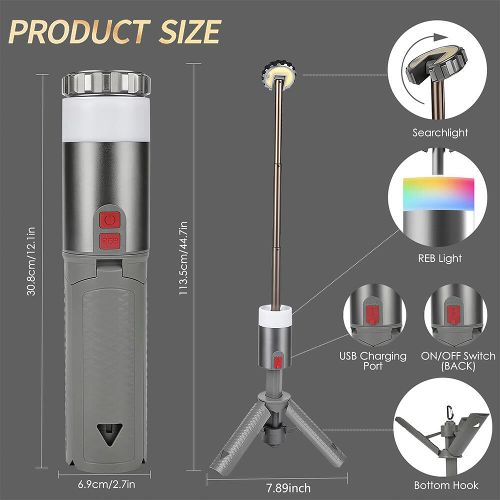 LINTERNA CAMPING TELESCOPICA Y RECARGABLE