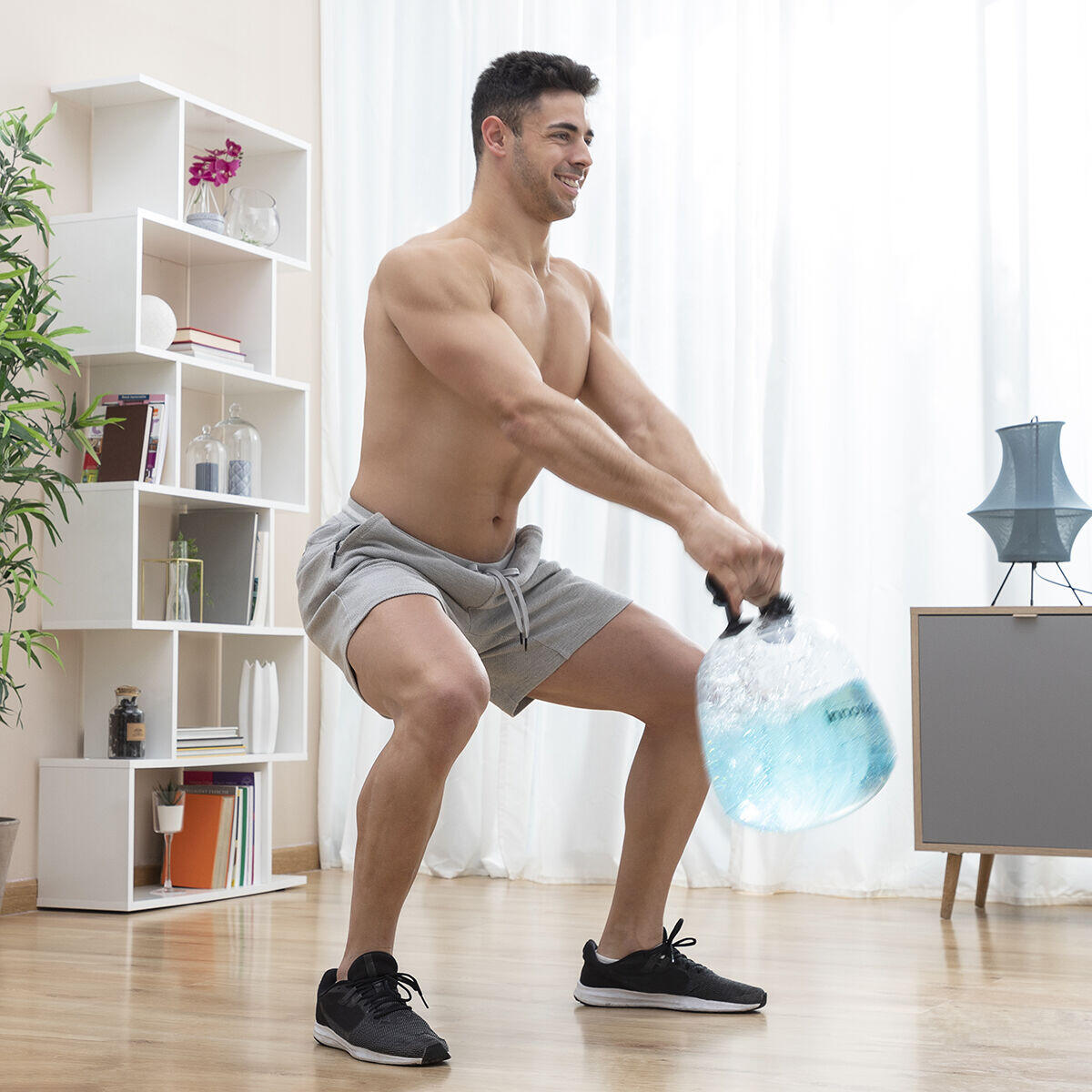 Pesa Rusa de Agua para Entrenamiento Fitness con Guía de Ejercicios