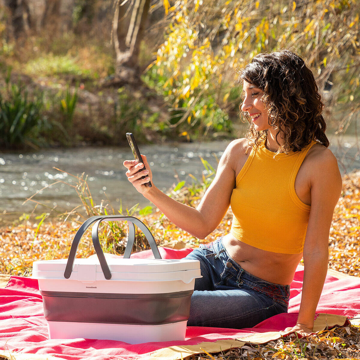 Cesta de Picnic Plegable con Tapa-Mesa